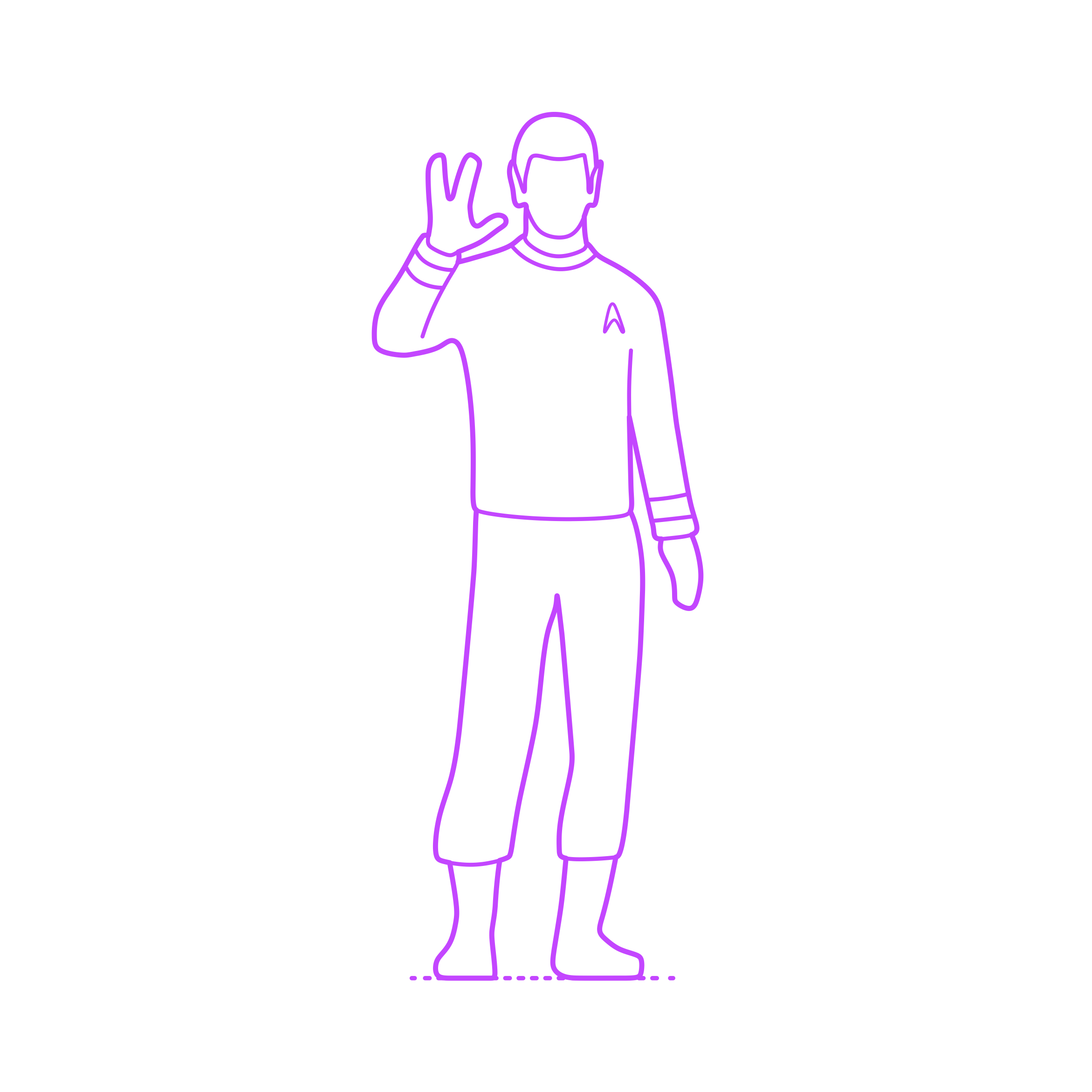 Pop Culture Star Trek Spock Contour Svg Vector Free Vectors